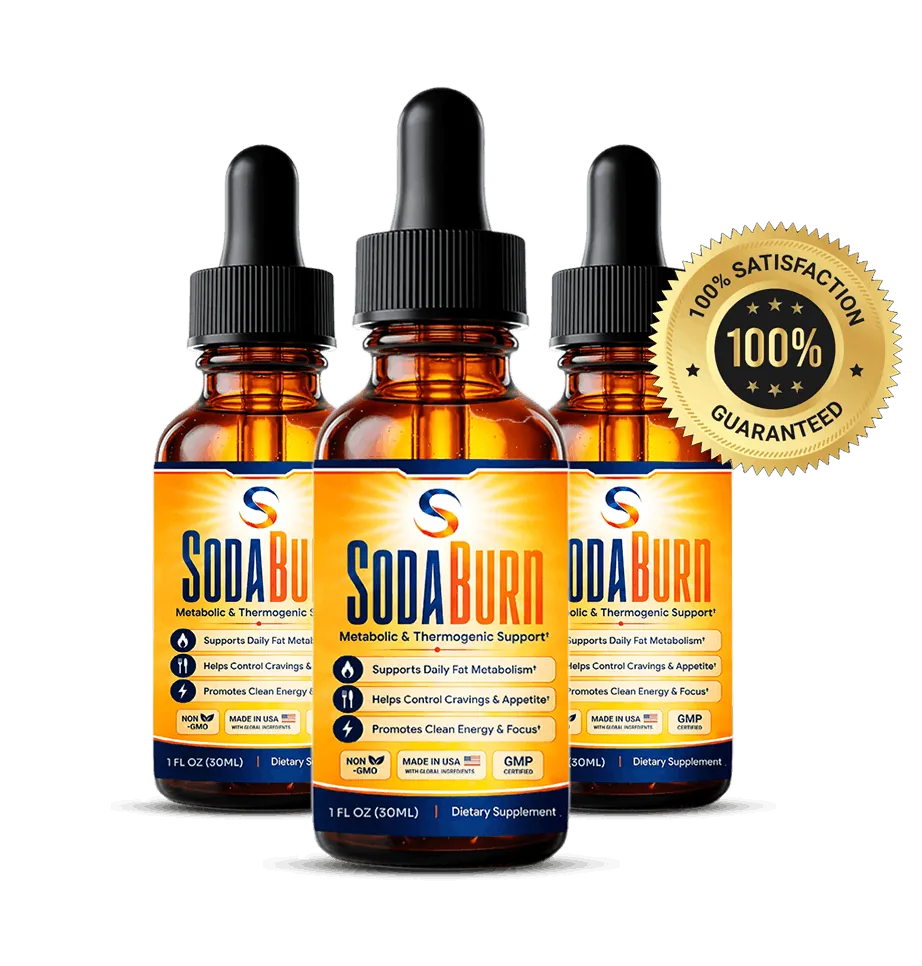 SodaBurn bottles with a 100% satisfaction guarantee seal